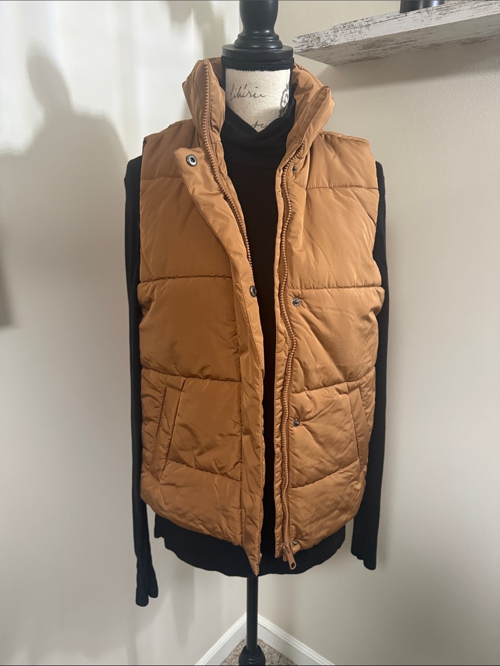 Falls Creek Quilted Puffer Vest in Caramel